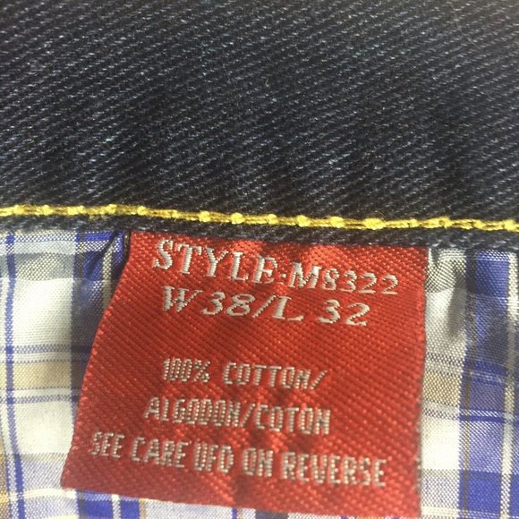 1688 Revolution Jeans Factory Distressed Color Blue Dark Wash Mens Size 38x32 - Picture 4 of 6